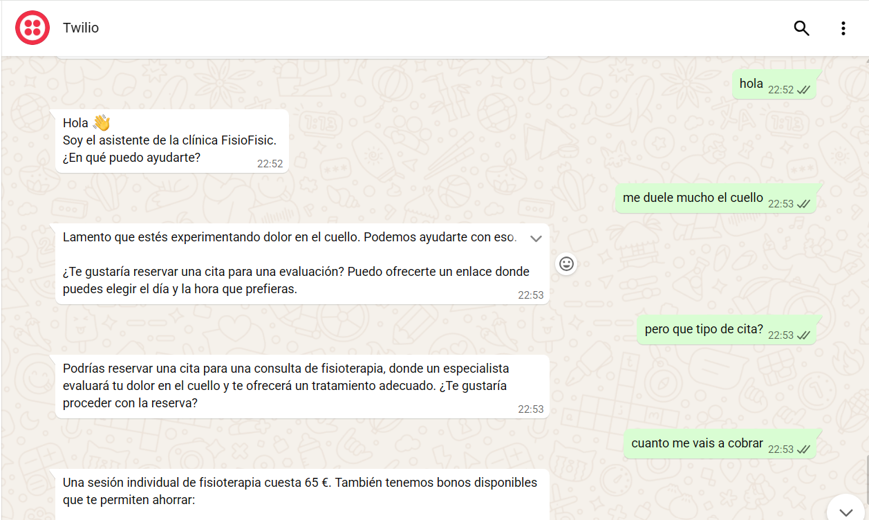 Conversación de CitaFirme: saludo y primera consulta del paciente